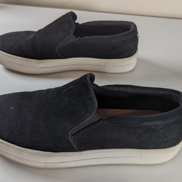 Steve Madden Gills Platform Slip On Sneakers Size 8 M Black Suede 1.25" Platform - Picture 5 of 7